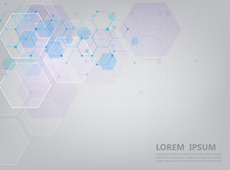 white background futuristic hexagon. vector geometric background.