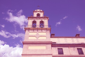 Malaga, Spain. Vintage filter toned color image.