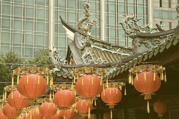 Singapore. Vintage filter toned color image.