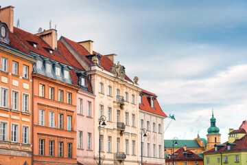 Fototapeta premium Street view of downtown in Warsaw, Poland
