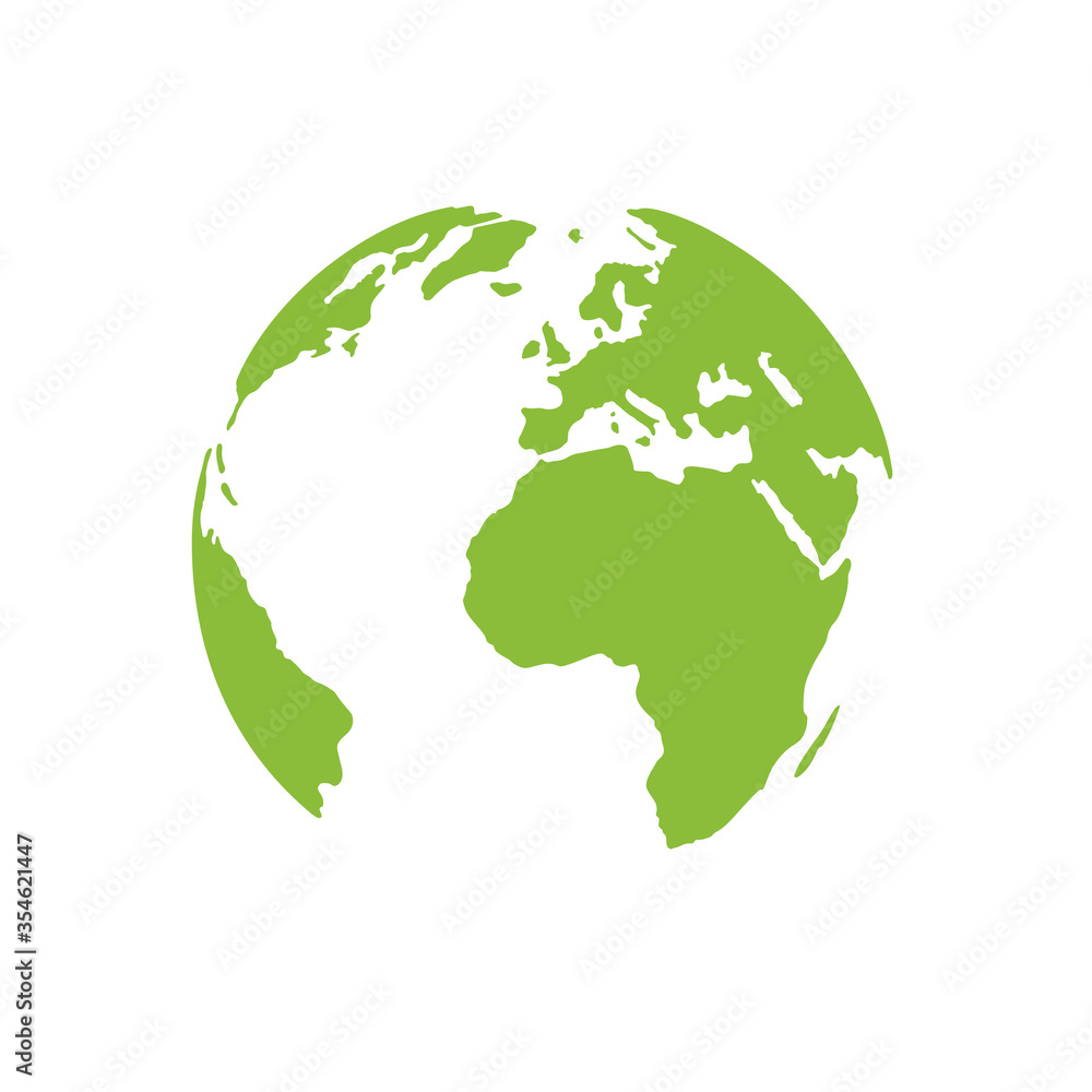 Wall mural hand drawn vector card with globe. save the world, save the planet concept. vector modern template w
