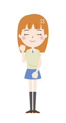 女子　静かな怒り　イラスト