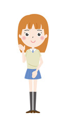 女子　案内　イラスト