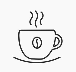 Coffee cup line symbol.
