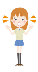 女子　驚く　イラスト