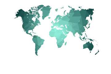 Fototapeta na wymiar world map with low poly gradient style isolated with white background.