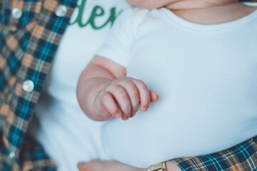 little baby hand. newborn boy