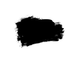 Vector black paint, ink brush stroke or shape. Dirty grunge design element, box or background for text.