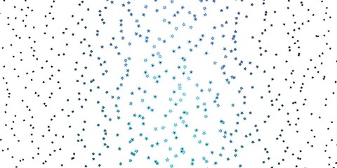 Dark Blue, Green vector layout with bright stars. Shining colorful illustration with small and big stars. Pattern for websites, landing pages.