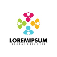 Unity or Team Work Logo Design Vector