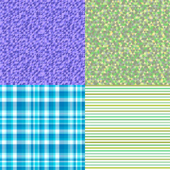 Set of seamless patterns. Simple colored background. Seamless geometric texture. Doodle for flyers, shirts and textiles