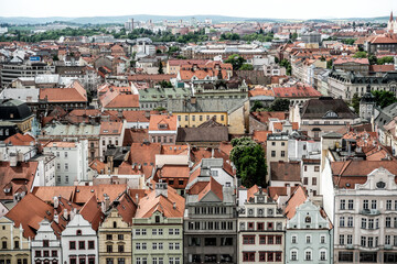 Obraz premium Pilsen cityscape, rooftop view. Czech Republic