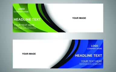 Two editable colorful modern banner design template 