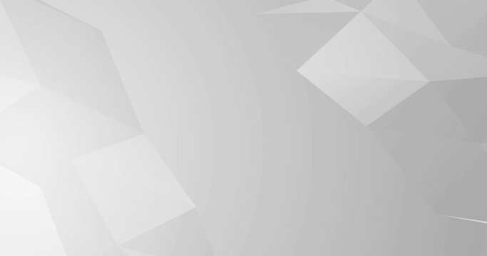 Light grey white seamless looped gradient abstract background. Blank minimal polygonal backdrop. Business video presentation, birthday party backdrop. Endless pure tech transition. Space for logo text