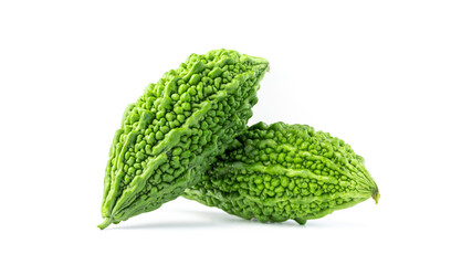 bitter gourd green herbal plant isolated on white background