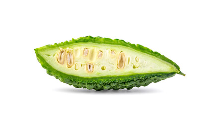 bitter gourd green herbal plant isolated on white background