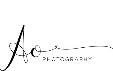 Ao Letter Initial Logo Design, Vector Template
