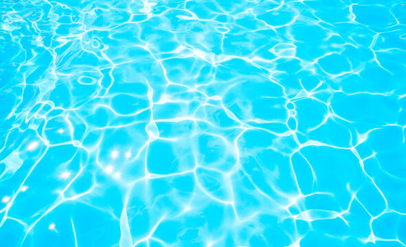 Blue water texture in swimming pool