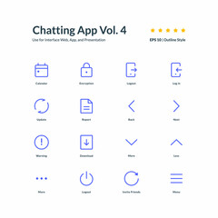 chat icon set interface app part 4 vector graphic design illustration