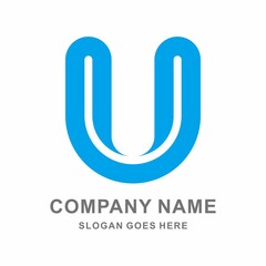 Monogram Letter U Business Company Vector Logo Design