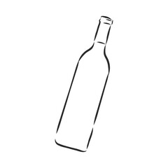 Sketch wine bottle . wine bottle, vector sketch illustration