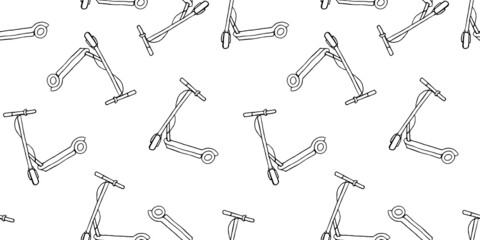 seamless vector pattern with a scooter