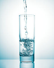 glass of water with ice, a glass of cold water, fresh water  