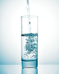 glass of water with ice, a glass of cold water, fresh water  
