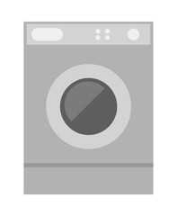 Modern appliances and devices for home. Isolated washing machine icon. Washer for clothes, object with drying function. Machinery for cleaning clothing, tidiness at house. Vector in flat style