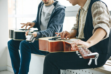 Learning to play the guitar