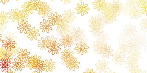 Light Orange vector natural backdrop with flowers.