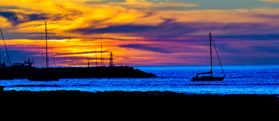Mansa Beach Sunset Scene, Punta del Este, Uruguay
