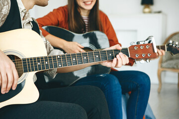 Learning to play the guitar