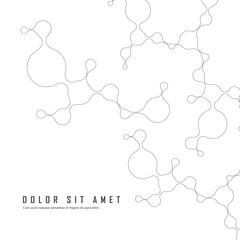 Network abstract connection molecules on white background. Contour lines technology background with simple abstract concept