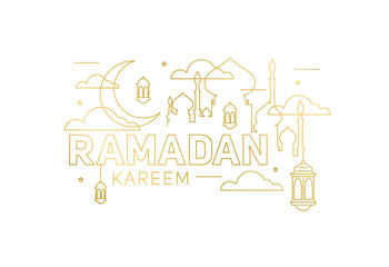 Ramadan kareem vector illustration of a lantern Fanus. the Muslim feast of the holy month of Ramadan Kareem. Translation from Arabic: Generous Ramadan kareem