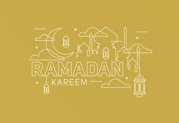 Ramadan kareem vector illustration of a lantern Fanus. the Muslim feast of the holy month of Ramadan Kareem. Translation from Arabic: Generous Ramadan kareem