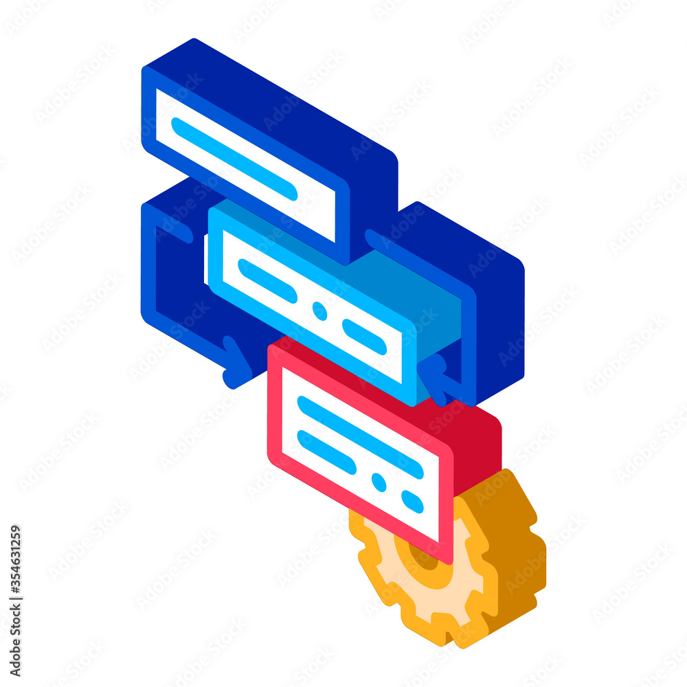Aufkleber gear algorythm system agile element vector isometric sign. color isolated symbol illustration