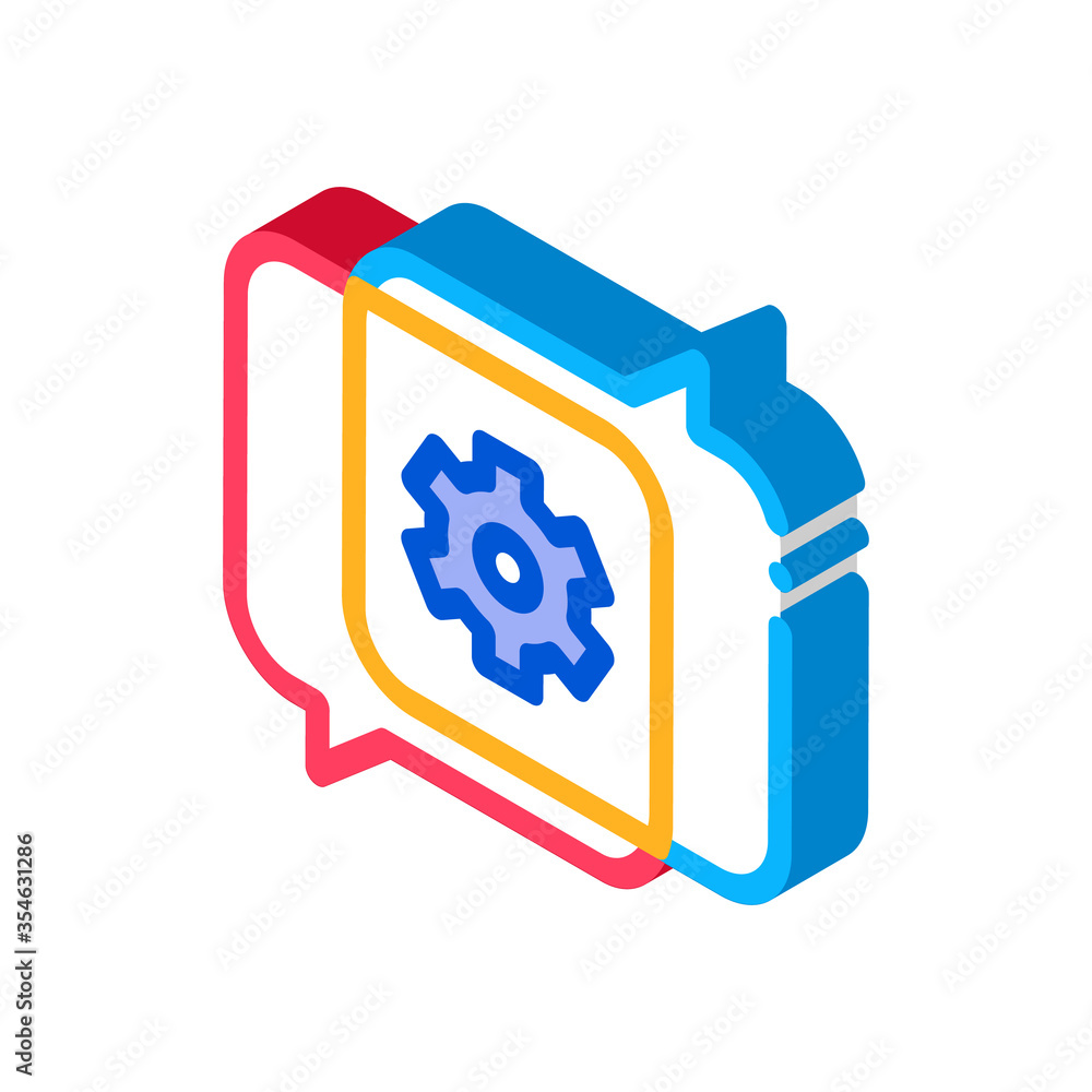 Poster gear in quotation frame agile element vector isometric sign. color isolated symbol illustration