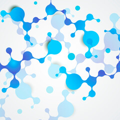 Cosmetics molecule structure concept. Polygonal science research and futuristic modern abstract background. Vector illustration