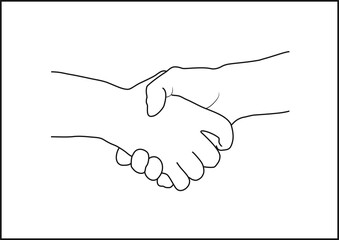 Fototapeta premium Black and white illustration of hands