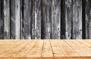 Empty yellow sandy wooden table background