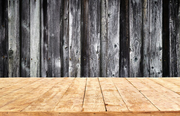 Empty yellow sandy wooden table background