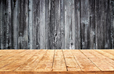 Empty yellow sandy wooden table background