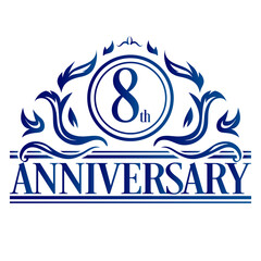 Luxury 8th anniversary Logo illustration vector