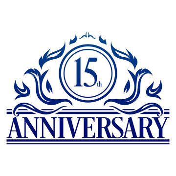 Luxury 15th anniversary Logo illustration vector