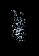 Ice broken isolated on a black background