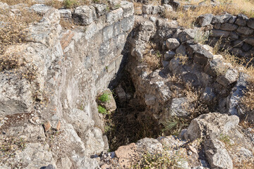 The ruins  of the Greek - Roman city of the 3rd century BC - the 8th century AD Hippus - Susita on the Golan Heights near the Sea of Galilee - Kineret, Israel