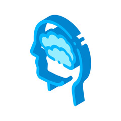 Mainly Cloudy Clouds In Man Silhouette Mind vector isometric sign. color isolated symbol illustration