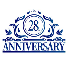 Luxury 28th anniversary Logo illustration vector