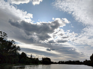 Fototapeta na wymiar Storm clouds over the lake